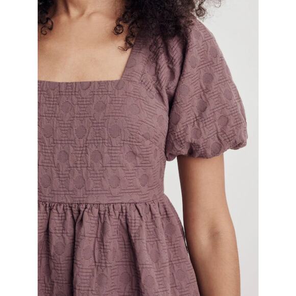 Madewell Floral quilted puff-sleeve mini dress size small - Picture 3 of 7